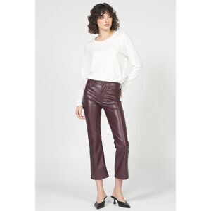 Dear John Jeanne Flare Pant Vegan Leather, Mahogany, sz 30